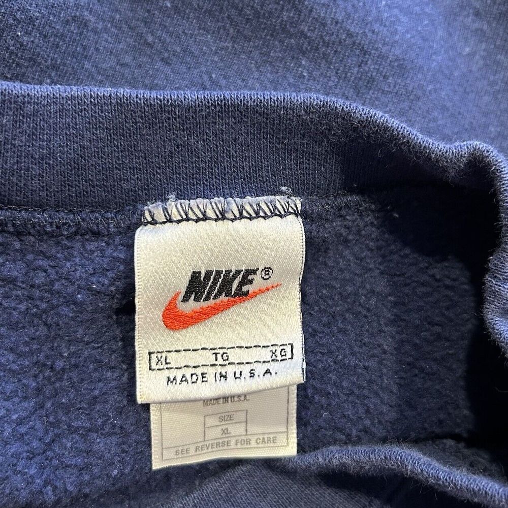 Vintage 90s Nike Swoosh Rare Sweatshirt Crewneck Size XL Navy Blue USA - Picture 5 of 6